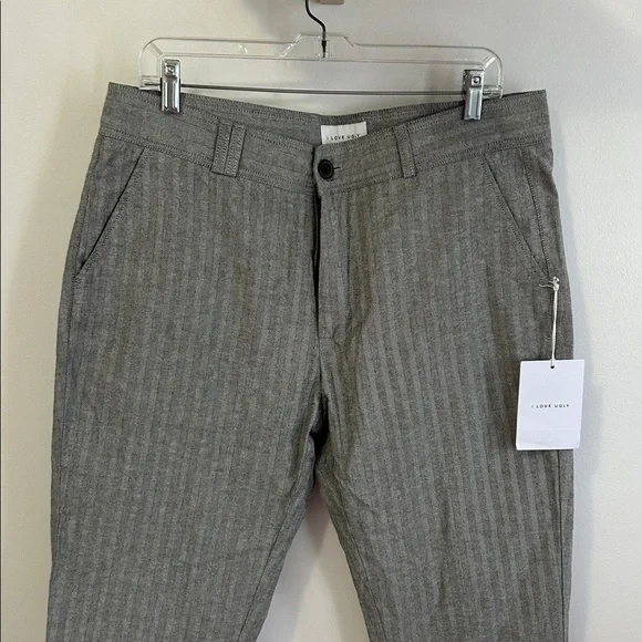I Love Ugly Slim Kobe Pants Gray Herringbone